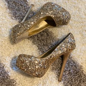 COPY - Steve Madden Gold Sequin Heels